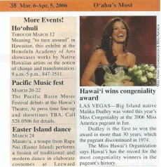 <h5>This Week Oahu</h5><p>Hawaii Wins Congeniality Award</p>
